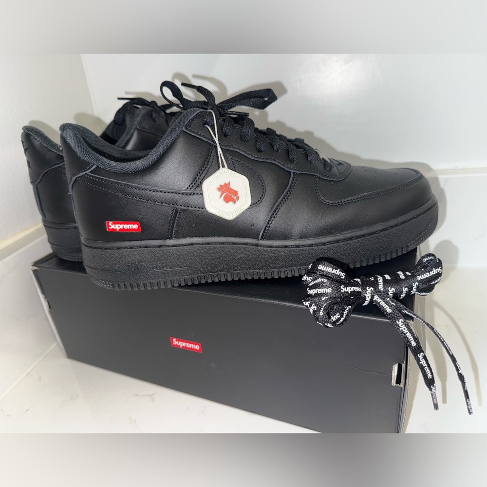Supreme Black Leather Sneakers